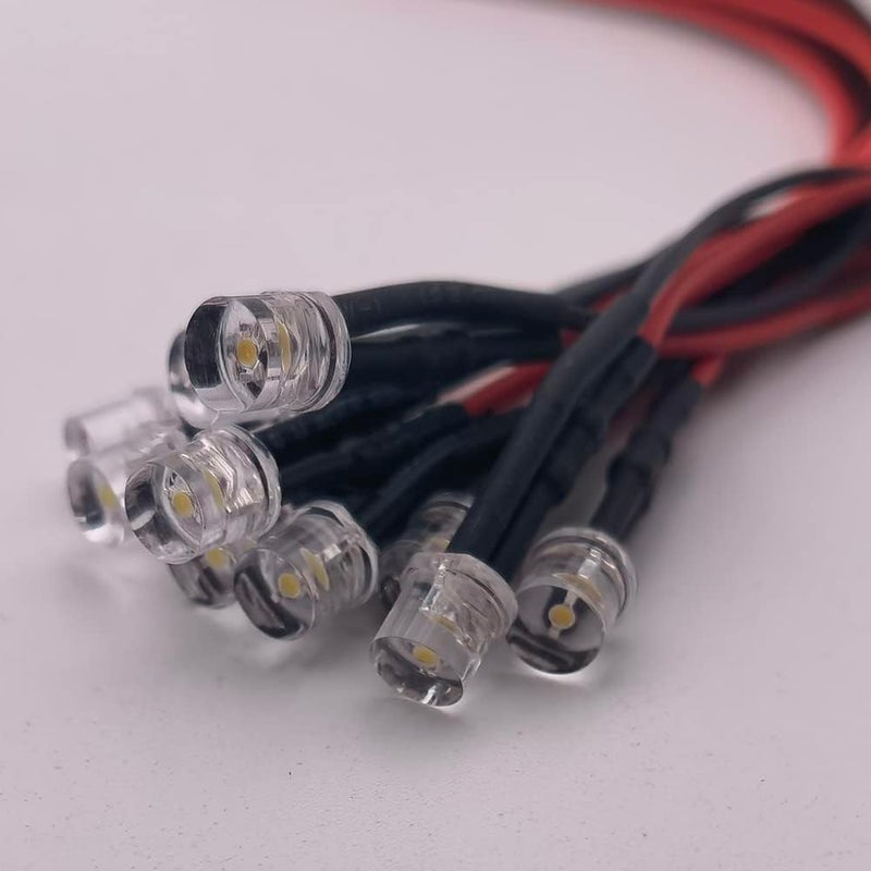 Cleiscry 30pcs 12 Volt 5mm Flat top UV Purple LED Lights Emitting Diodes Pre Wired 7.9 Inch DC 12V LED Light Water Clear Lens Small LED Lamps (5mm Flat top, UV 395nm (30pcs)) - Image 2